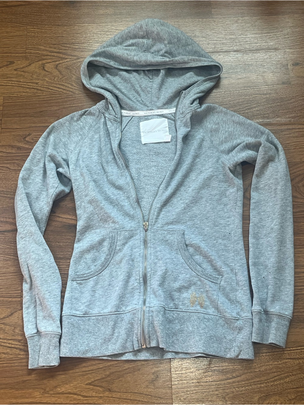 Victoria Secret Light Gray Zip-Up Hoodie Jacket - Women